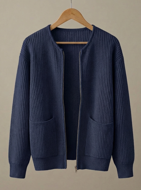 QuietFlex Knitted Cardigan Navy